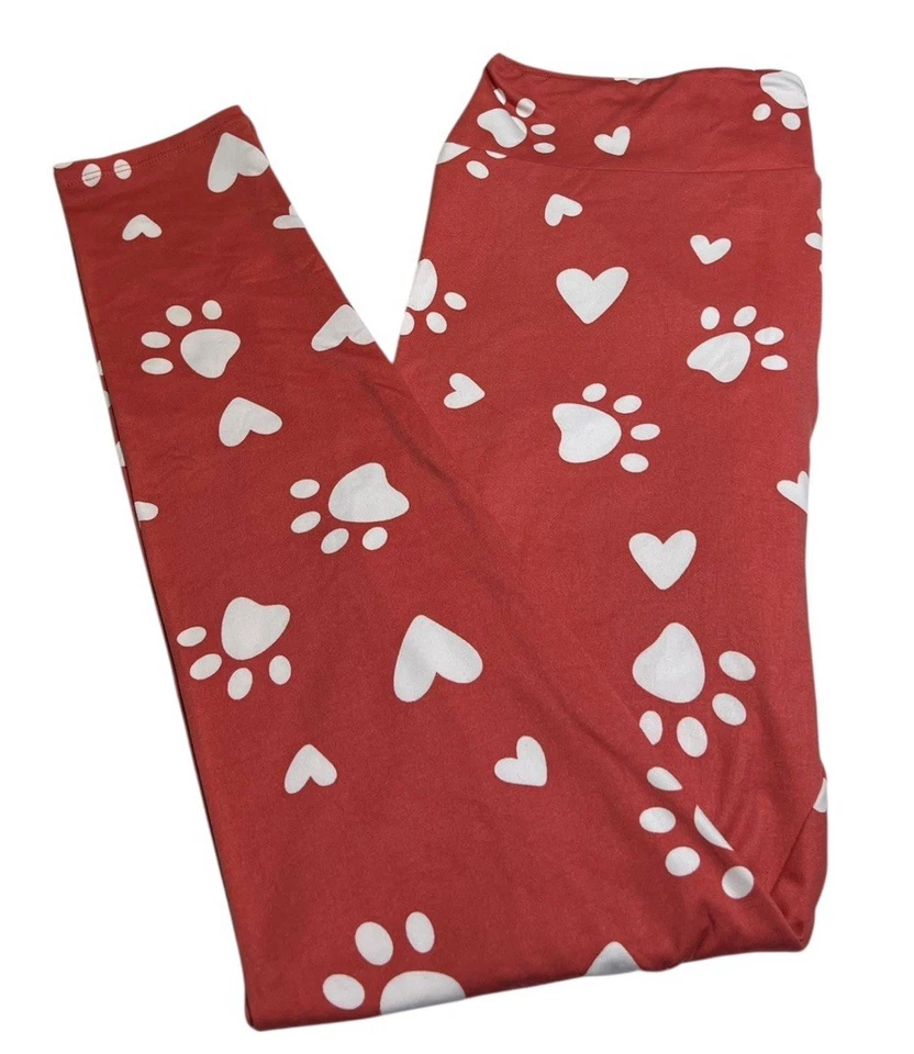 LuLaRoe Leggings TC Tall Curvy UNICORN Animal PAW PRINT Dog Cat Puppy PET Love - Image 1 of 4