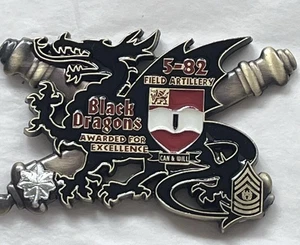 Black Dragon 5th Battalion 82nd Field Artillery Challenge Coin 5-82 Can & Will - Picture 1 of 13