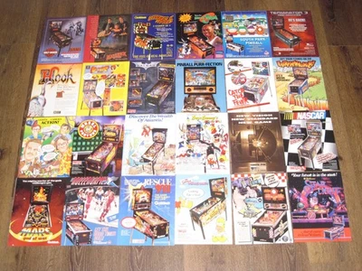 24 Different Pinball Flyer Lot  / Brochures / Ads - Image 1 of 4