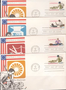 1977 Set of 4 FDCs - Scott # 1717-20 - Skilled Hands - Spectrum Cachet - Bild 1 von 1