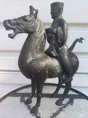 Chinese Bronze Qing Dynasty Sun Tzu Gansu Horse Antique Sculpture Statue 9LB+ - Image 1 of 4