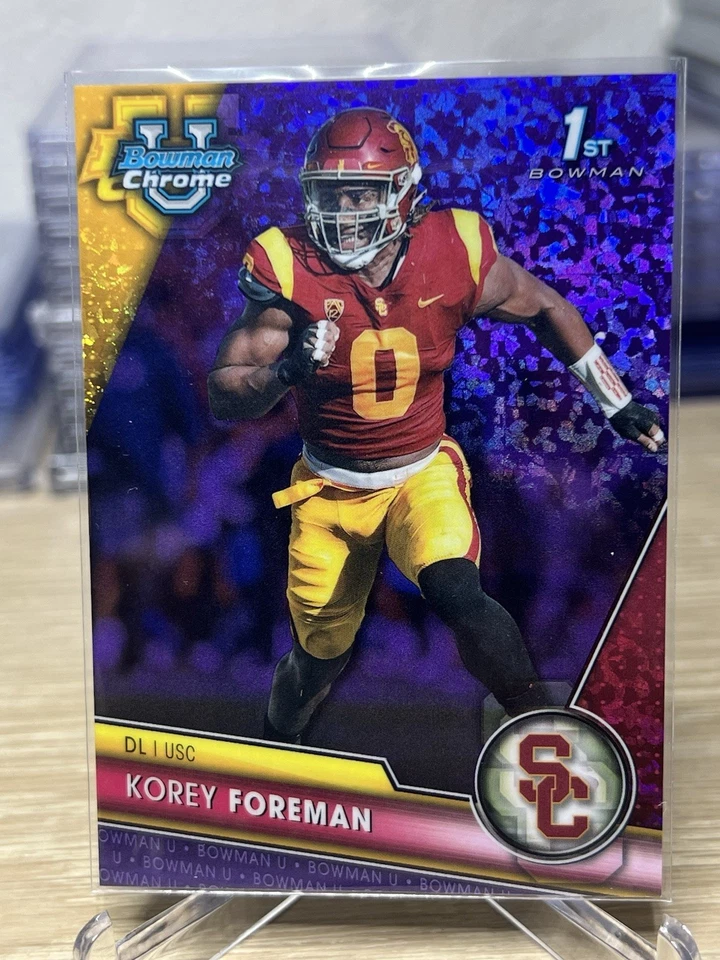 2023 Bowman University Chrome - Korey Foreman #190 Purple Refractor /399 (RC) - Image 1 of 2
