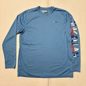 Magellan Shirt Mens Large Blue Fish Gear Long Sleeve Classic Fit Outdoors Casual - Picture 1 of 8
