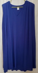 VENUS Dark Blue M Cocktail Dress V Neck Shear outer Fully Lined Sleeveless NWOT - Picture 1 of 4