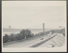 GEORGE WASHINGTON BRIDGE NEW YORK SIDE 1970'S REAL BLACK AND WHITE PHOTO 8X10