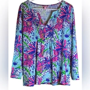Lilly Pulitzer Braylen Top “In The Garden “ Print Women’s Size M - Picture 1 of 11