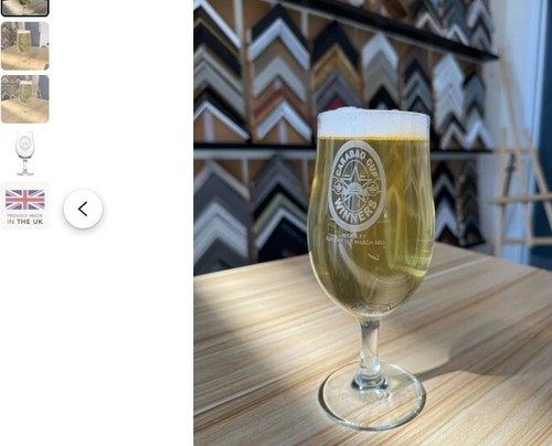 Carabao Cup Winners Toon Army Engraved Beer Glass  Brown Ale lover Football