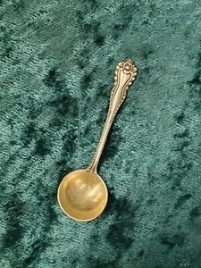 Henry Birks Gardoon sterling silver salt spoon antique vintage gold wash bowl - Picture 1 of 6