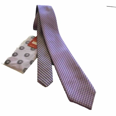 NOVO COM ETIQUETAS IMANI UOMO GRAVATA E LENÇO REVERSÍVEL MULTICOLORIDO ROXO - Imagem 1 de 4