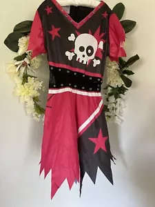 Niñas Espíritu Halloween Tween Pirata Vestido con Calavera Talla Grande Rosa Caliente Negro - Imagen 1 de 12
