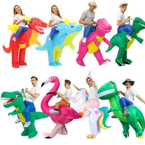 Adult Inflatable Dinosaur Blow Up Outfit Ride on Costume Kid Cosplay Fancy Dress - Picture 1 of 19