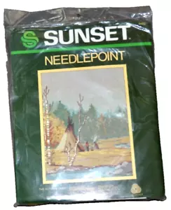 Vintage 1984 Sunset Nadelspitzen-Set The Autumn Camp O. Lawrence Hansen #6485 Neu in Verpackung - Bild 1 von 4