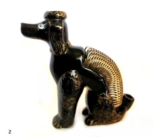Vintage Ceramic Black Poodle w/ gold trim, Pen & Letter Holder - 1950s #2 - Picture 1 of 3