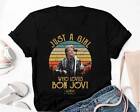 T-Shirt Just A Girl Who Loves Bon Jovi Band, Bon Jovi Shirt Fangeschenke