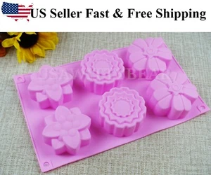 Flower Shaped Silicone DIY Handmade Soap Mold Muffin Cup Cake ~US Seller - Picture 1 of 8