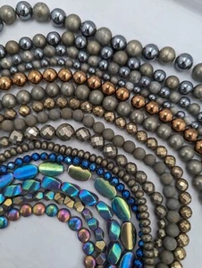 Pyrite Gemstone Beads, Coated And Uncoated, Choose Your Beads - Picture 1 of 23