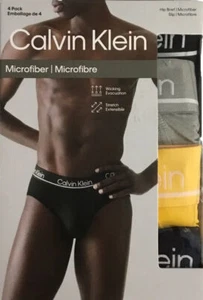 Calvin Klein Men Underwear 4-Pack Microfiber Stretch Hip Briefs,Multicolor,Small - Picture 1 of 3