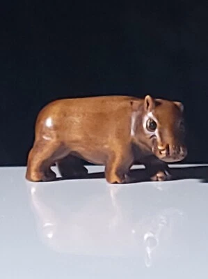 De colección Japonés Netsuke Boj Hipopótamo Hipopótamo Firmado Atribuido Masakazu Foto 1 de 4