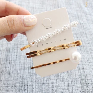 Hollow Twist Metal Hairpins 3Pcs/Set Pearl Alloy Hair Clips Geometric Barrettes - Picture 1 of 21