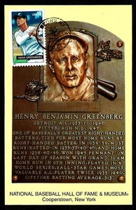 USA, SCOTT # 4081, FDC COVER CARD OF HANK GREENBERG, BASEBALL HALL OF FAME 2006 - Picture 1 of 2