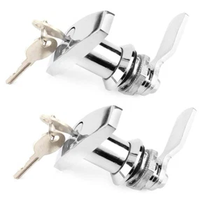 2x Rear Fixing Tool Box T Handle Lock Set Fit For Caravan Canopy 4Keys New - Picture 1 of 5