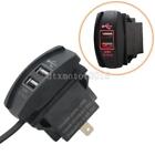 3.1A Red LED Car Motor Boat Dual USB Power Charger Port Socket Adapter