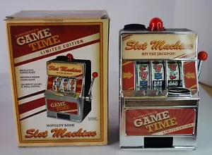Vintage Game Time Slot Machine Novelty Bank by Saddlebred- NIB - Picture 1 of 2