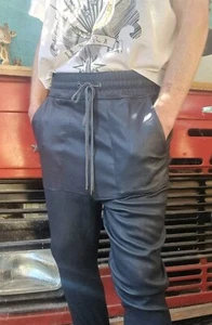 Manning Cartell Genuine Sheep Leather Joggers Track Pants Sz 8 - Picture 1 of 9