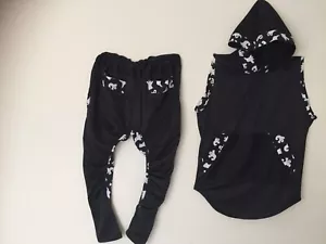 JKB Boys & Girls Custom HALLOWEEN Ghost Print Black Tank Jogger Set Size 5/6 - Picture 1 of 3