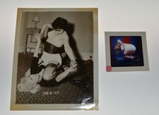 ORIGINAL IRVING KLAW RISQUE SLIDE AND PHOTO VINTAGE WRESTLING PIN UP FETISH