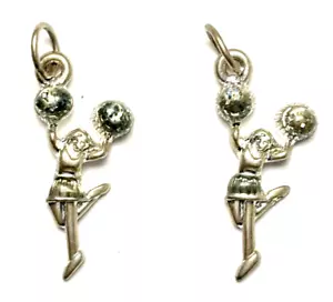 2 Cheerleader Cheer Charms 1 inch NEW - Best Friend Gift - Sports - Picture 1 of 3