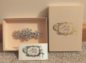 Kirks Folly AB & clear crystal snowflake barrette hairpiece with silver finish - Picture 1 of 15