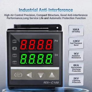 TERMOREGOLATORE DIGITALE DI TEMPERATURA 0 + 400° C REX-C100FK02-M *AN relay out - Picture 1 of 12