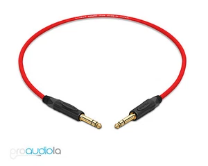 Canare Quad Cable L-4E6S | Neutrik Gold 1/4" TRS | Red 1 Feet | 1 Ft. | 1' - Picture 1 of 1