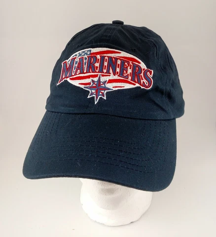 NEW Seattle Mariners USA Embroidered American Flag Navy Blue SGA Hat Cap Cover