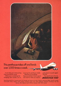 1971 Boeing 747: The Pentthouse Takes Off and Lands SLD Vintage Print Ad - Picture 1 of 1