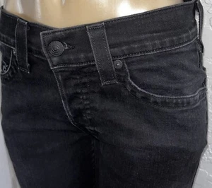 Auth Men’s TRUE RELIGION ROCCO RELAXED SKINNY button Fly Black Jeans-Sz 31 🇺🇸 - Picture 1 of 10