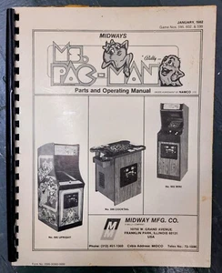 MS. PAC-MAN PARTS & OPERATING MANUAL MIDWAY 1982 GAME # 595, 602 & 599 (BOOK798) - Picture 1 of 1