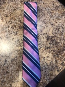Mens Daniel Cremieux Pink Navy Striped Tie Extra Long - Picture 1 of 3