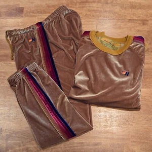 Aviator Nation Gold Velour Samt Jogginganzug Sweatshirt Jogginghose Set Gr. Small - Bild 1 von 19