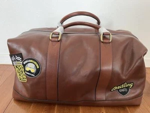 BREITLING Novelty Brown Calf Leather 2 way Boston bag Storage From Japan NEW - Picture 1 of 6