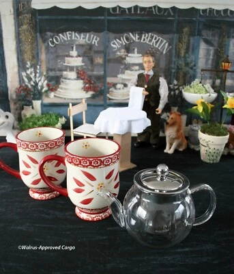 KAMJOVE TEA POT & TEMP-TATIONS OLD WORLD MUGS (2) -NEW- BREW UP SOME TASTY JOY! - Image 1 of 4