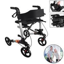 Alu Rollator klappbar Leichtgewichtsrollator Laufhilfe Gehhilfe Gehwagen Reise