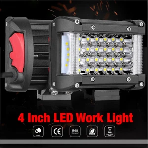2x 4'' 4 Row Side Shooter Led Pods Spot Driving Flood Work Light Fog Cube Marine - Picture 1 of 10