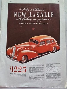 1935 Red Cadillac LaSalle Car Flashing new performance vintage ad  - Picture 1 of 1