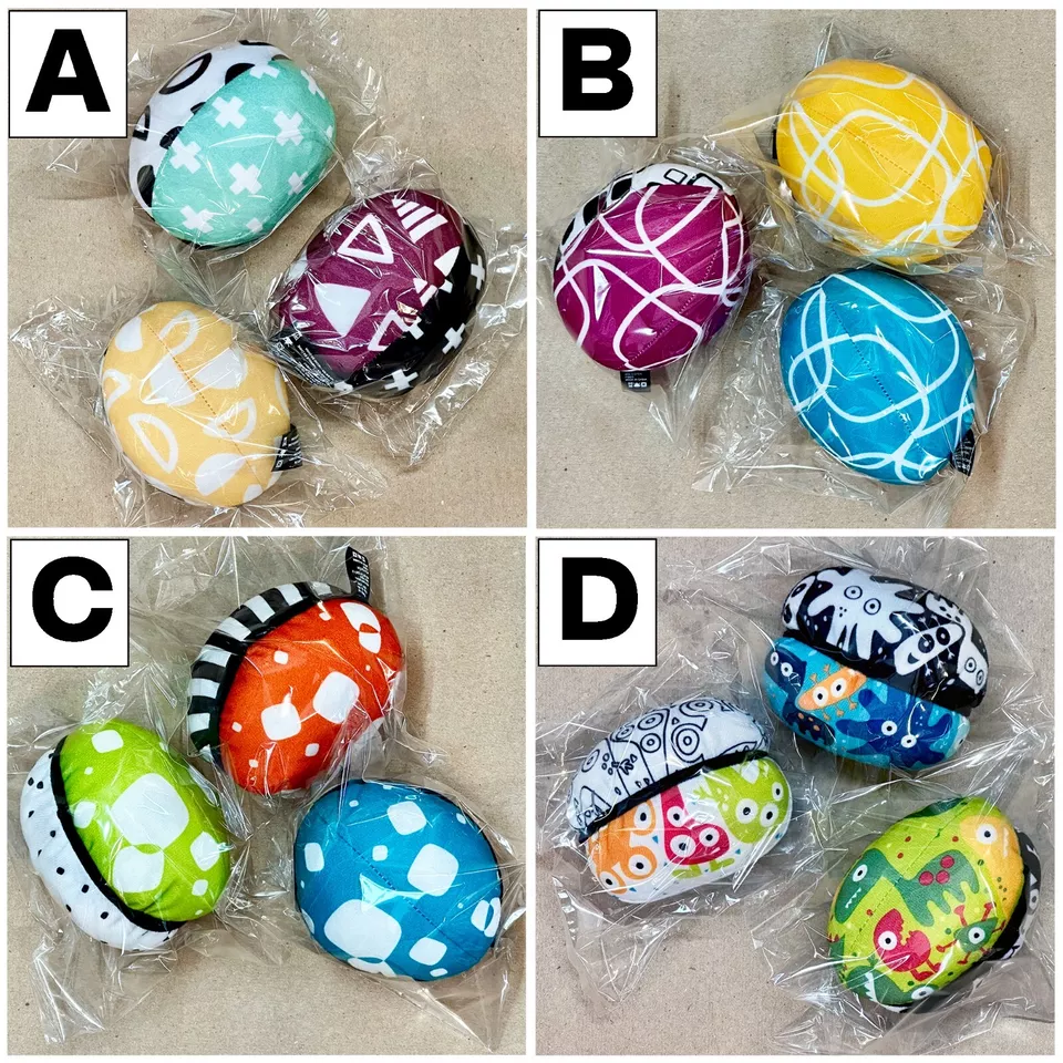 Set of 3 NEW OEM mamaRoo Mobile Plush Toy Balls Crinkle, Rattle, Mirror, Monster - Image 1 of 1