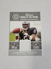 2007 Bowman Fabric of the Future Jersey #FF-JR JaMarcus Russell Oakland Raiders