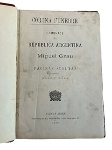 Corona fúnebre Homenaje de Argentina al Almirante Miguel Grau Peru 1879 H Varela - Picture 1 of 6