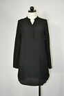 Tinley Road Black Silk Chiffon Sheer Minimalist Tunic Mini Dress LBD Women S