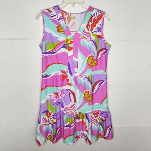 Jude Connally Annabelle Tiered Dress Womens Medium Sleeveless Pink Purple USA - Picture 1 of 6